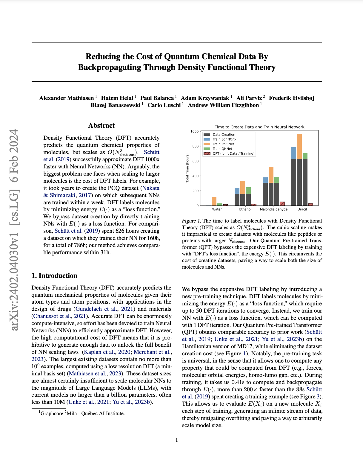 Graphcore & Mila: Reducing the Cost of Quantum Chemical Data By Backpropagating Through Density Functional Theory