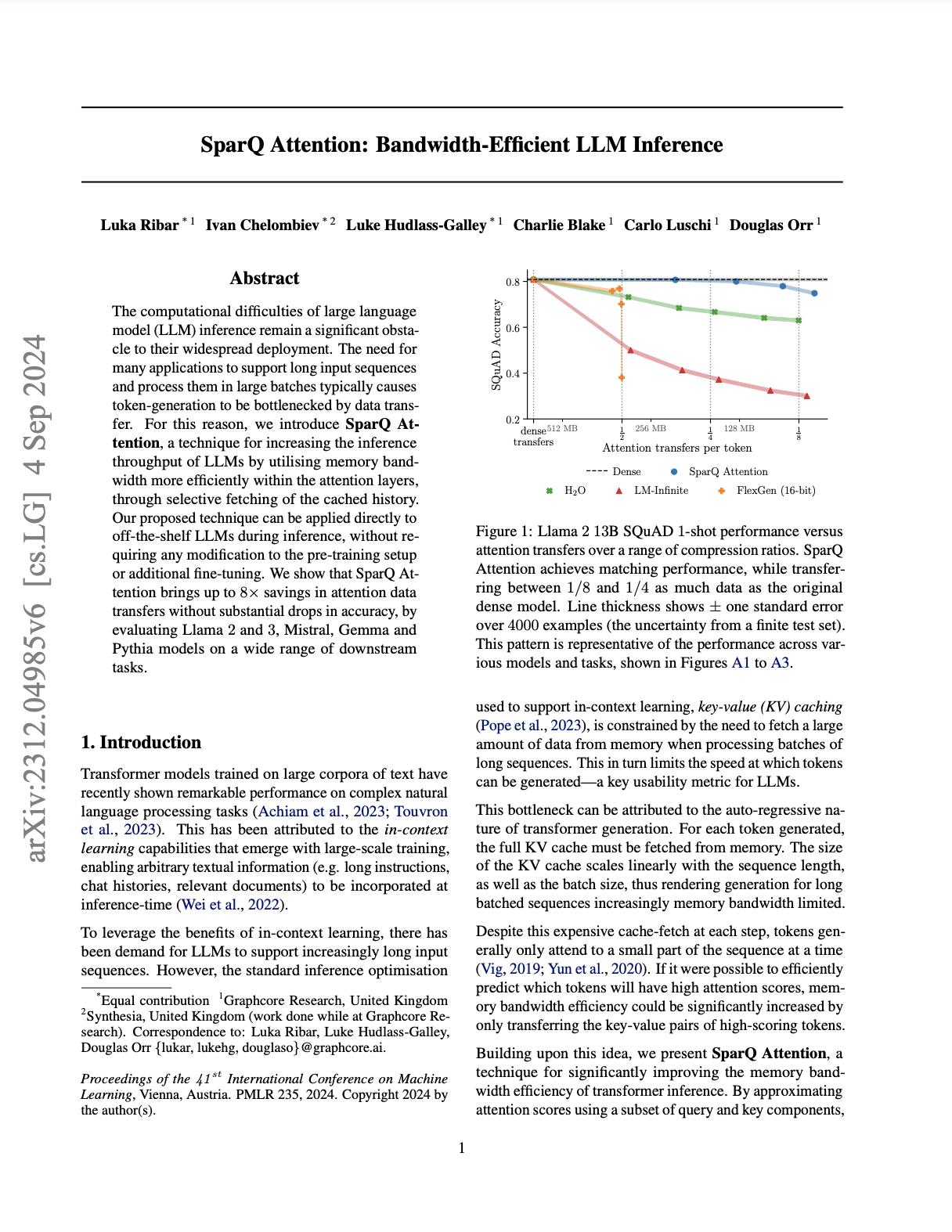 Graphcore Research: SparQ Attention: Bandwidth-Efficient LLM Inference